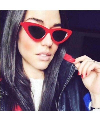 2019 New Fashion Sexy Ladies Cat Eye Sunglasses Women Brand Black Clear Blue - Black Clear Blue - CK18XGE7AGI $10.59 Aviator