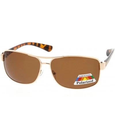 Ultra Light Polarized Rectangular Aviator Sunglasses Model 749 - Gold - CL187HWZKAN $6.88 Rectangular