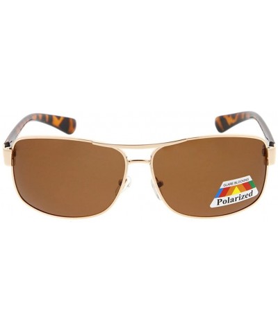 Ultra Light Polarized Rectangular Aviator Sunglasses Model 749 - Gold - CL187HWZKAN $6.88 Rectangular