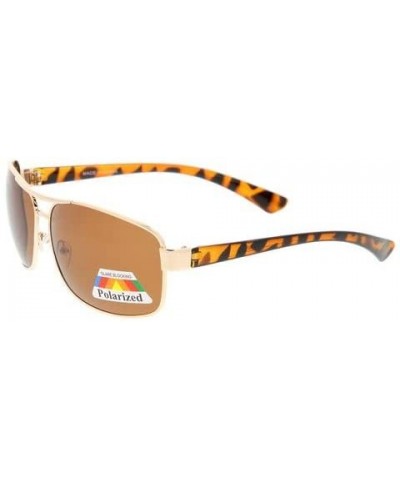 Ultra Light Polarized Rectangular Aviator Sunglasses Model 749 - Gold - CL187HWZKAN $6.88 Rectangular