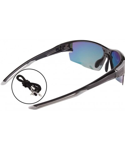 Polarized Sunglasses Motorcycle Baseball - Blackgray&red Lens - CQ18R0ZMA0R $9.89 Sport