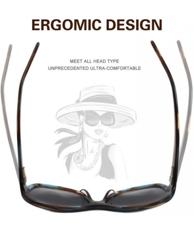 Women Classic Design Acetate UV Protection Sunglasses - Brown / Blue Stripe - CG17Y0LO3D0 $17.27 Butterfly