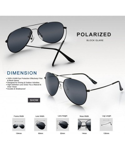 Polarized Aviator Sunglasses for Men Uv Protection- Round Sunglasses- Oversized Sunglasses - Round Black2 - CJ18DYTZ0HC $18.9...