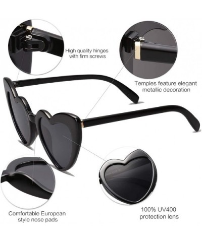 Heart Shaped Sunglasses Clout Goggle Vintage Cat Eye Mod Style Retro Glasses Kurt Cobain SJ2062 - CQ18CRXUUUL $10.19 Aviator