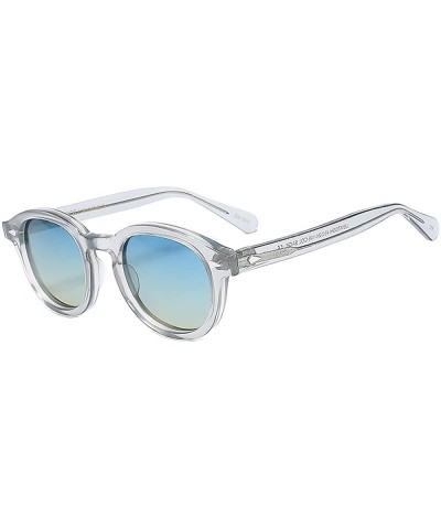 Johnny Depp Tony Stark Oval Sunglasses Fashion Men Women Vintage Sunglasses Transparent Sunglasses Gradation Lens - CW18ZLNSW...
