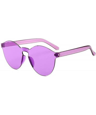 Unisex Fashion Candy Colors Round Outdoor Sunglasses Sunglasses - White Purple - CW199O8KC7R $10.36 Round