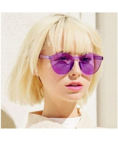 Unisex Fashion Candy Colors Round Outdoor Sunglasses Sunglasses - White Purple - CW199O8KC7R $10.36 Round