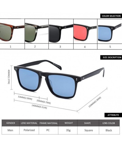 Sunglasses Square Material Polarized Classic - Blue - C218STC0ZU7 $43.40 Square