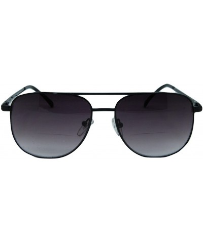 Miami Square Retro Aviator Bifocal Sunglasses Set - Pewter - C118KQIDED2 $13.79 Square