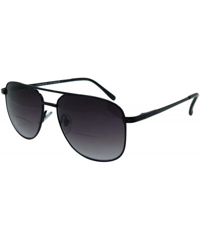 Miami Square Retro Aviator Bifocal Sunglasses Set - Pewter - C118KQIDED2 $13.79 Square