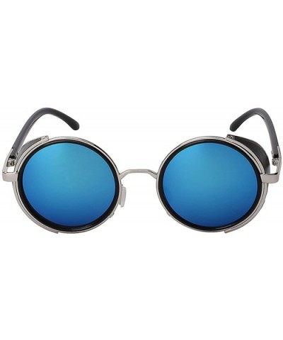 Steampunk Gothic - 002 Retro Vintage Hippie Colored Metal Round Circle Frame Sunglasses Colored Lens - CE184I8T2CT $11.28 Round