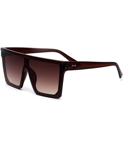 Fashion Oversized sunglasses Siamese Lens Sunglasses Women Men Flat Top sunglasses Succinct Style UV400 - 4 - C9196SSTXGL $12...