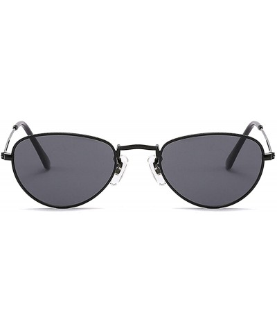 Classic Retro Designer Style Sunglasses for Women Metal AC UV400 Sunglasses - Black - C118T2SA5IC $11.42 Oversized