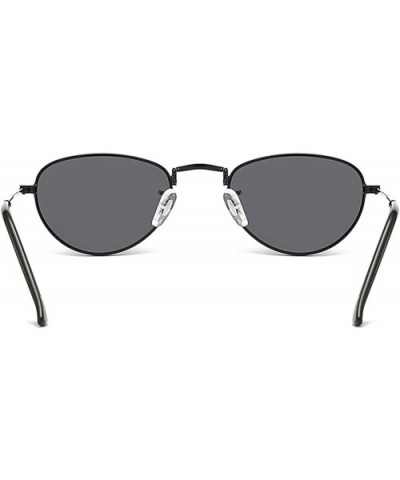 Classic Retro Designer Style Sunglasses for Women Metal AC UV400 Sunglasses - Black - C118T2SA5IC $11.42 Oversized