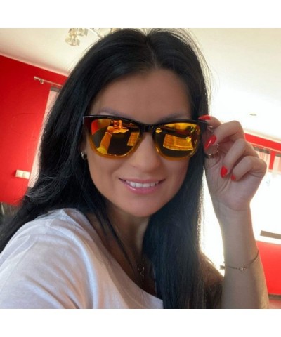 Polarized Sunglasses For Women Men Gradient Colors Designer UV Protection - Black&yellow - C412NR5AIVV $11.61 Sport