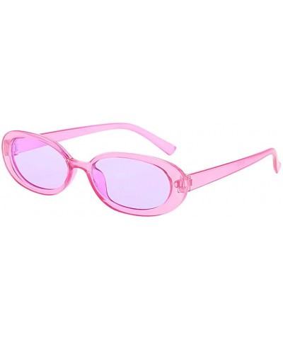 Unisex Fashion Small Frame Sunglasses Vintage Retro Irregular Shape Sun Glasses - E - CX193XHS2OM $7.62 Oversized