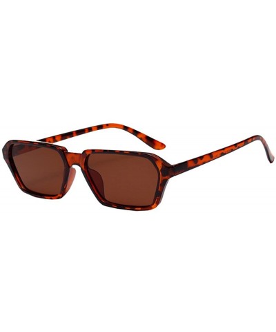 Sunglasses Vintage Oversized Glasses Rectangle - Brown - CC18QR6TGXY $5.98 Rimless