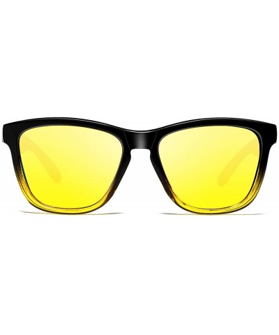 Polarized Sunglasses For Women Men Gradient Colors Designer UV Protection - Black&yellow - C412NR5AIVV $11.61 Sport