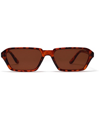 Sunglasses Vintage Oversized Glasses Rectangle - Brown - CC18QR6TGXY $5.98 Rimless