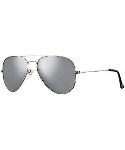 Classic Polarized Aviator Sunglasses for Men Women- 100% UV Protection - A6 Sliver Frame/Sliver Mirrored - CX18KSE088G $5.94 ...