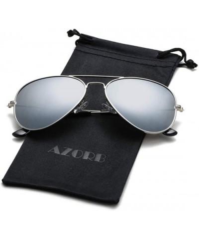 Classic Polarized Aviator Sunglasses for Men Women- 100% UV Protection - A6 Sliver Frame/Sliver Mirrored - CX18KSE088G $5.94 ...