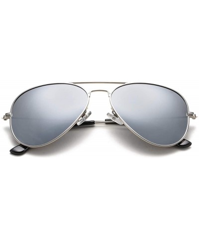 Classic Polarized Aviator Sunglasses for Men Women- 100% UV Protection - A6 Sliver Frame/Sliver Mirrored - CX18KSE088G $5.94 ...