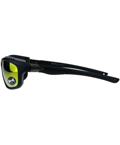 Mens Biker Sunglasses Foam Padded Wind Blocker UV 400 - Black (Orange Mirror) - CS18E6IZQX7 $7.78 Goggle