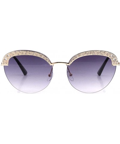 Women Fashion Round Pearl Frame Sunglasses UV Protection Sunglasses - Black Crystal/Grey - CC18UIUCD59 $13.07 Round