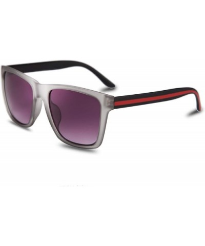 Retro Sunglasses for Women or Men Square Frame UV400 B2517 - Matt Grey - C418XAO73ND $12.02 Square