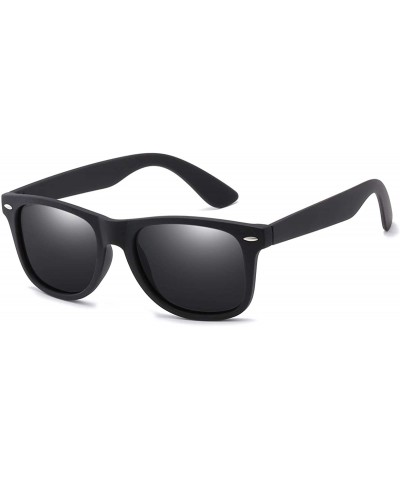 Polarized Sunglasses 80's Retro Classic Stylish For Men Women - Black&grey - C618MGLM2Q2 $5.39 Sport