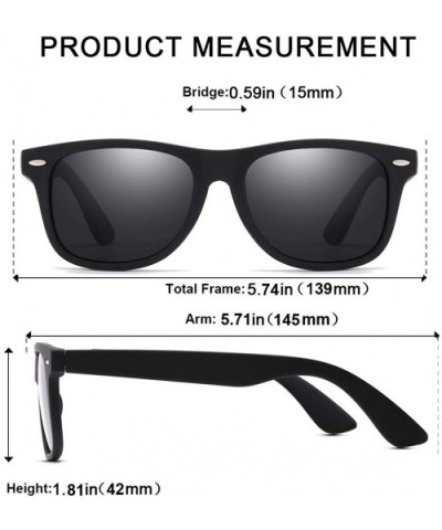 Polarized Sunglasses 80's Retro Classic Stylish For Men Women - Black&grey - C618MGLM2Q2 $5.39 Sport