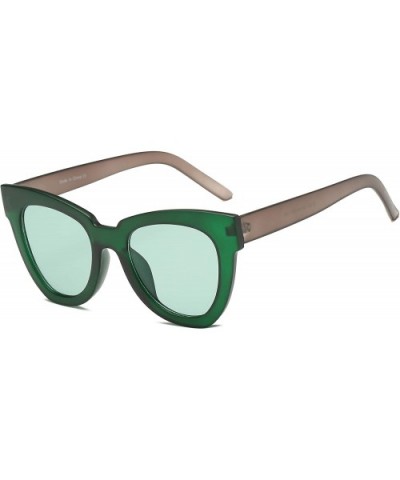 Women Fashion Oversized Cat Eye Designer Sunglasses - Green - CB18I53ZUEU $6.70 Oversized