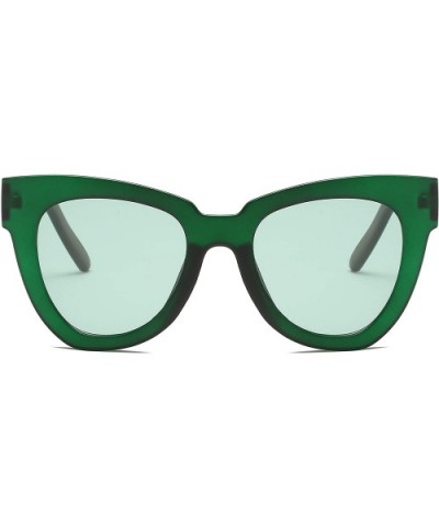 Women Fashion Oversized Cat Eye Designer Sunglasses - Green - CB18I53ZUEU $6.70 Oversized