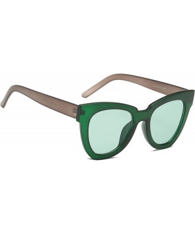 Women Fashion Oversized Cat Eye Designer Sunglasses - Green - CB18I53ZUEU $6.70 Oversized