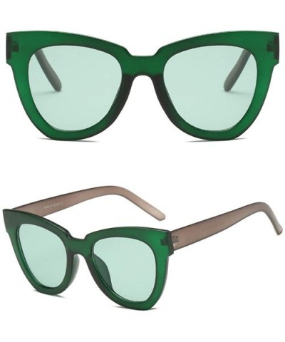 Women Fashion Oversized Cat Eye Designer Sunglasses - Green - CB18I53ZUEU $6.70 Oversized