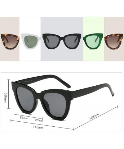 Women Fashion Oversized Cat Eye Designer Sunglasses - Green - CB18I53ZUEU $6.70 Oversized