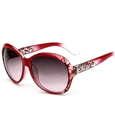 Sunglasses Women Fashion Decorative Large Frame Sun Black Grey - Red Red - CI18YQU33WR $7.00 Aviator