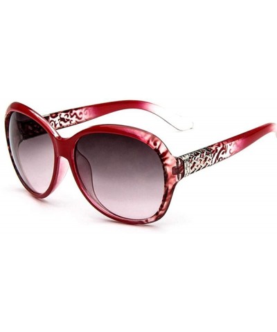 Sunglasses Women Fashion Decorative Large Frame Sun Black Grey - Red Red - CI18YQU33WR $7.00 Aviator