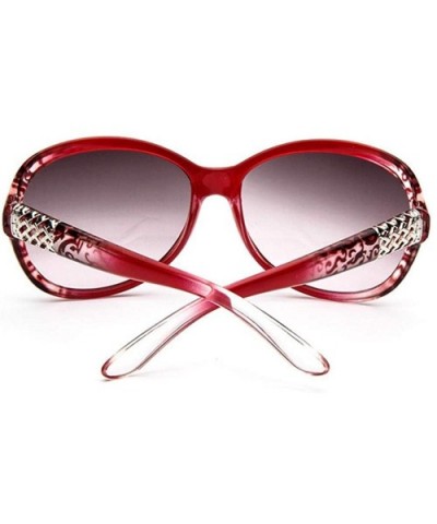 Sunglasses Women Fashion Decorative Large Frame Sun Black Grey - Red Red - CI18YQU33WR $7.00 Aviator