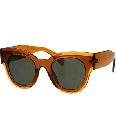 Womens Sunglasses Thick Horn Rim Butterfly Fashion Frame UV 400 - Brown (Green) - CL18O7O7KD9 $7.13 Butterfly