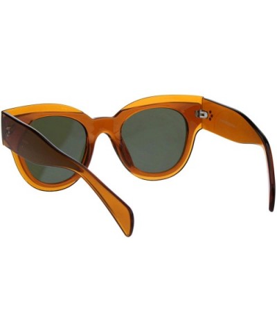 Womens Sunglasses Thick Horn Rim Butterfly Fashion Frame UV 400 - Brown (Green) - CL18O7O7KD9 $7.13 Butterfly