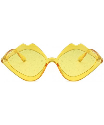 Women's Fashion Jelly Sunshade Sunglasses Integrated Candy Color Glasses - Yellow - CL18QEHCRH9 $3.91 Square