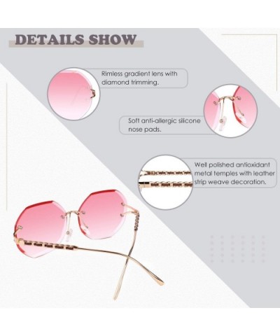 Polarized Sunglasses for Women Sun Glasses Fashion Oversized Shades S85 - CQ18NO9CMQC $8.80 Rimless