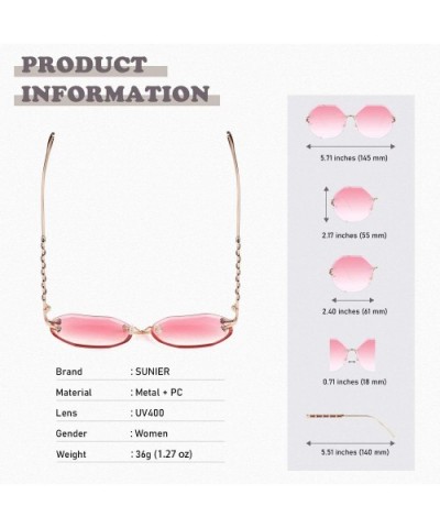 Polarized Sunglasses for Women Sun Glasses Fashion Oversized Shades S85 - CQ18NO9CMQC $8.80 Rimless