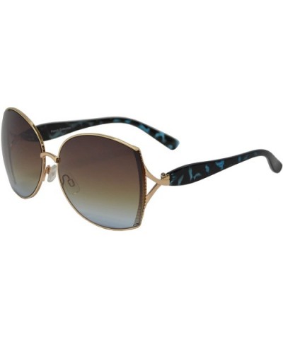 Womens Fashion Classic Butterfly Sunglasses - UV 400 Protection - Blue Tortoise + Brown Blue - C8194R5GWH5 $6.81 Butterfly