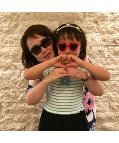 Fashion UV400 Sunglasses for Kids - Heart - Red - CZ18DCOIR0R $10.40 Square