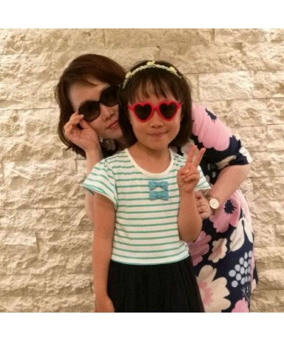 Fashion UV400 Sunglasses for Kids - Heart - Red - CZ18DCOIR0R $10.40 Square