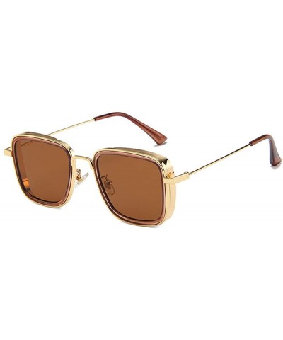 Men's and Women's Aviator Square Metal Frame Classic Sunglasses-Steam Punk Square Glasses-Kabir Singh Shades - CA18Z839IXM $9...
