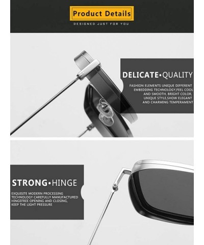 Men's and Women's Aviator Square Metal Frame Classic Sunglasses-Steam Punk Square Glasses-Kabir Singh Shades - CA18Z839IXM $9...