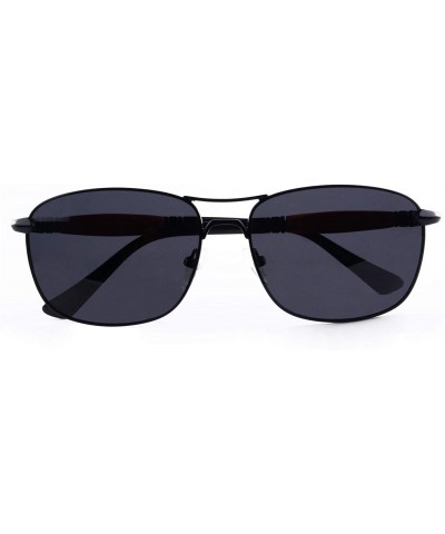 Metal Frame Unisex Polarized Sunglasses UV400 Glasses-SG1567175777879 - 1578 Black&redsandalwood - C718LU3KCLT $7.20 Oval